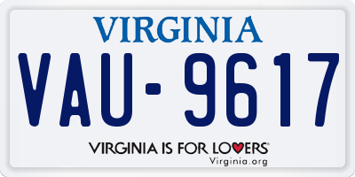 VA license plate VAU9617