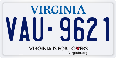 VA license plate VAU9621