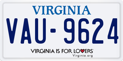 VA license plate VAU9624