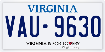 VA license plate VAU9630