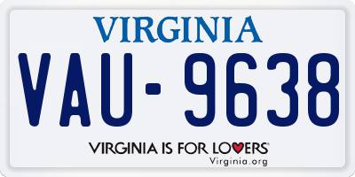 VA license plate VAU9638