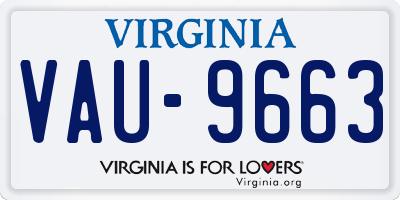 VA license plate VAU9663