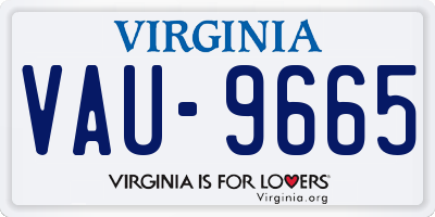 VA license plate VAU9665