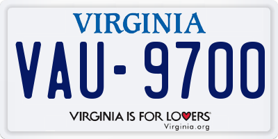 VA license plate VAU9700