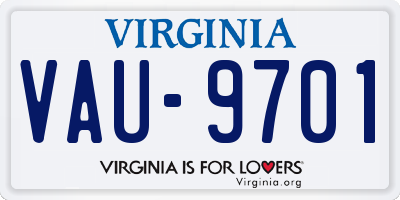 VA license plate VAU9701