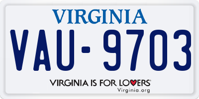 VA license plate VAU9703