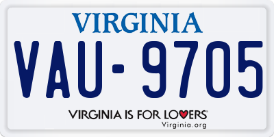 VA license plate VAU9705