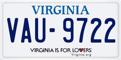 VA license plate VAU9722