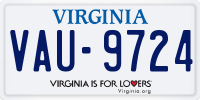 VA license plate VAU9724