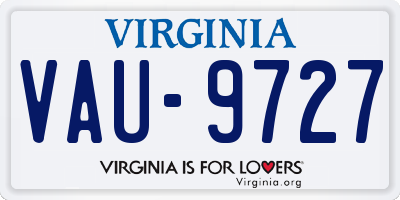 VA license plate VAU9727