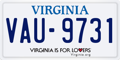 VA license plate VAU9731