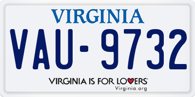 VA license plate VAU9732