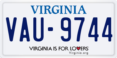 VA license plate VAU9744