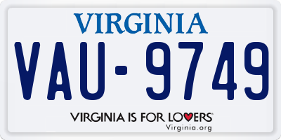 VA license plate VAU9749