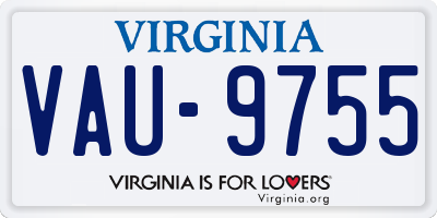 VA license plate VAU9755