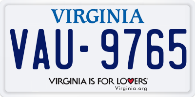 VA license plate VAU9765