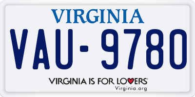 VA license plate VAU9780