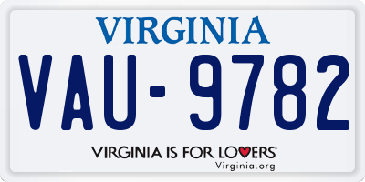 VA license plate VAU9782