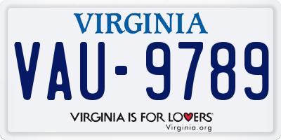 VA license plate VAU9789