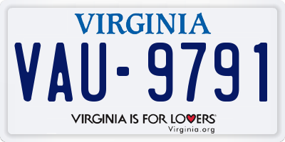 VA license plate VAU9791