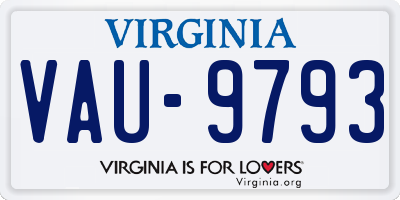 VA license plate VAU9793