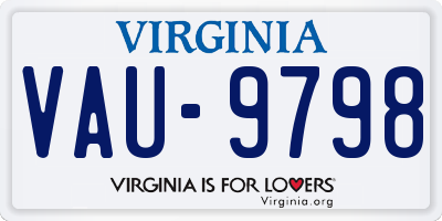 VA license plate VAU9798