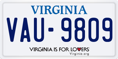 VA license plate VAU9809