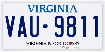 VA license plate VAU9811