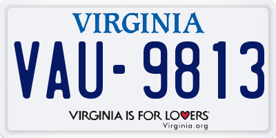 VA license plate VAU9813