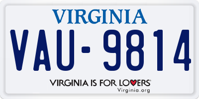 VA license plate VAU9814