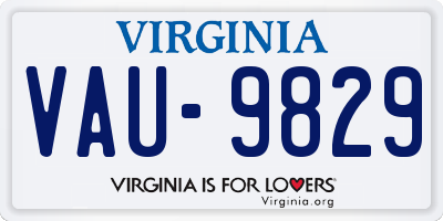 VA license plate VAU9829