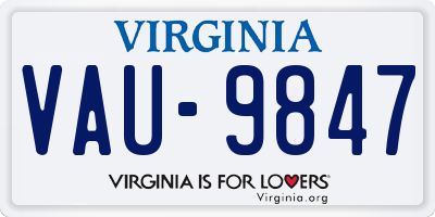 VA license plate VAU9847