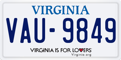 VA license plate VAU9849