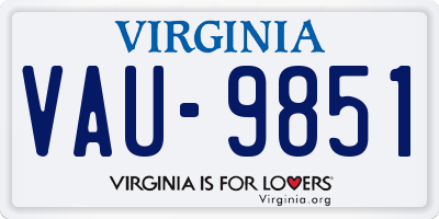 VA license plate VAU9851
