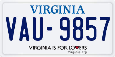 VA license plate VAU9857