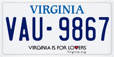 VA license plate VAU9867