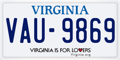 VA license plate VAU9869