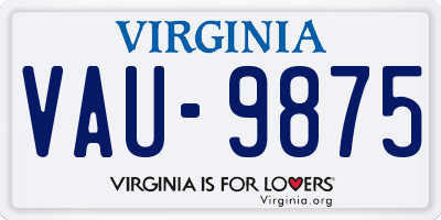 VA license plate VAU9875