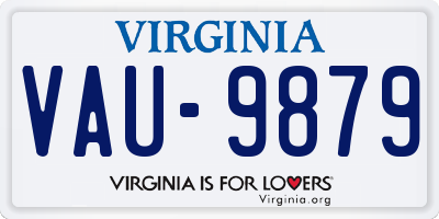 VA license plate VAU9879