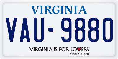 VA license plate VAU9880