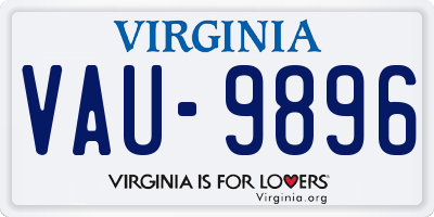 VA license plate VAU9896