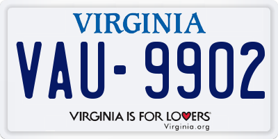 VA license plate VAU9902