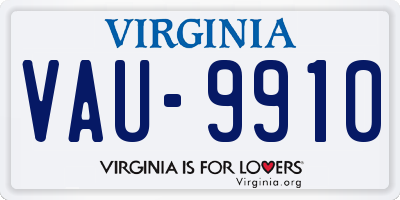 VA license plate VAU9910