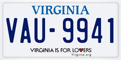 VA license plate VAU9941