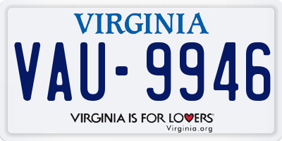VA license plate VAU9946