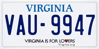 VA license plate VAU9947