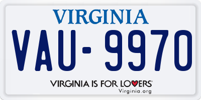 VA license plate VAU9970