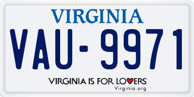 VA license plate VAU9971
