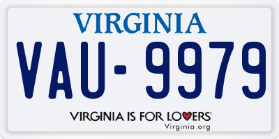 VA license plate VAU9979
