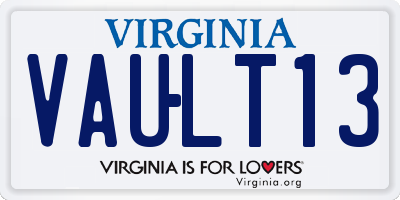 VA license plate VAULT13